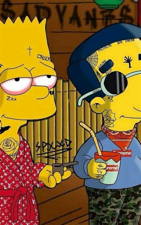 Bart Simpson Swag 420 Cartoon Wallpaper Smoke Weed Iphone Wallpapers
