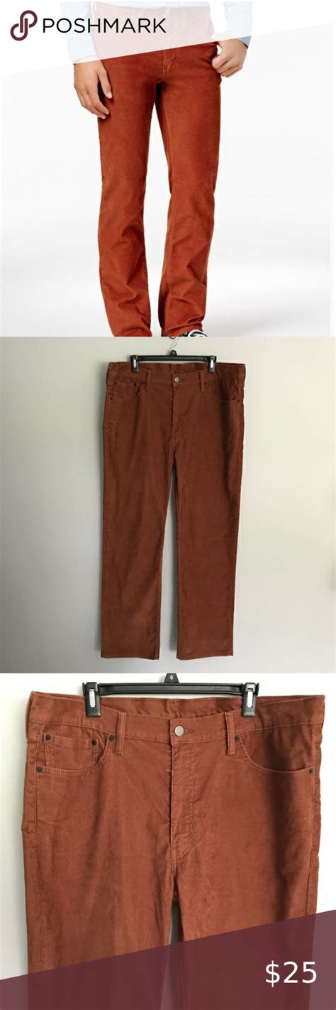 Levis 514 Mens Straight Fit Corduroy Pants Rust Straight Fit Pants