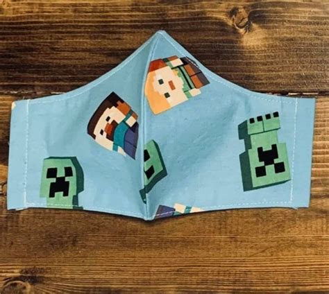 Minecraftcreeper 2 Layered Breathable Cotton Fabric Washable Etsy