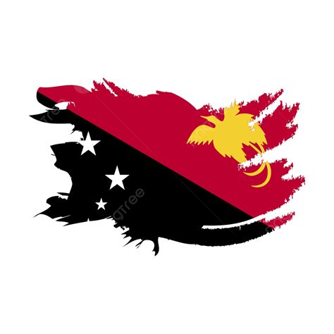 Ilustración De Bandera Nacional De Papúa Nueva Guinea Con Fondo