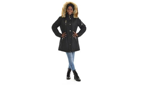 82 Fahrenheit Womens Coat With Faux Fur Hood Plus Sizes Available