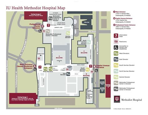 Methodist Hospital Indianapolis Map Iu Methodist Hospital Map