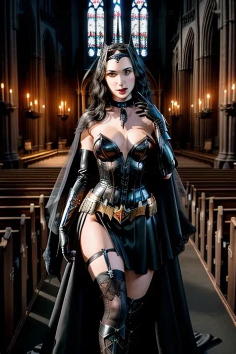 Dopamine Girl Realistic Full Body Photograph Of Gal Gadot As A Goth