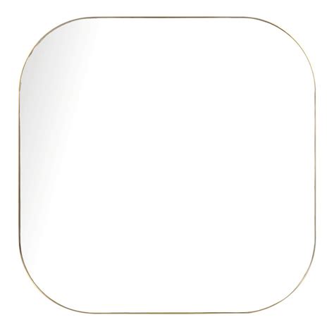 Ian Modern Classic Gold Stainless Steel Square Wall Mirror Large
