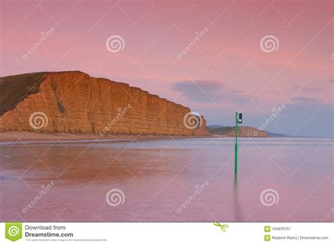 Sunset In West Bay Dorset England Stock Image Image Of Coastal