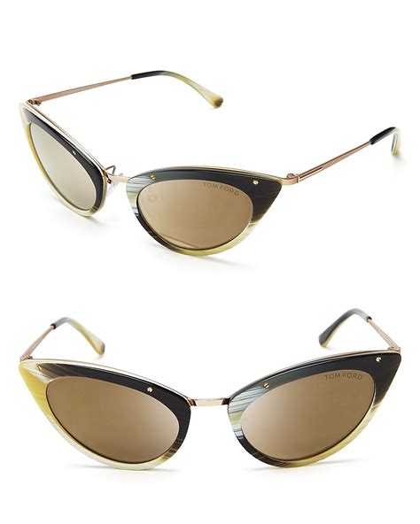 Tom Ford Grace Mirror Cat Eye Sunglasses In Black Lyst