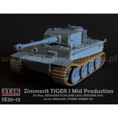 アタックモデル Se35 12 135 Damaged Zimmerit Tiger I Mid Production Pz Reg