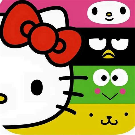 A Hello Kitty Wallpaper With Two Faces And An Angry Cat In The Middle