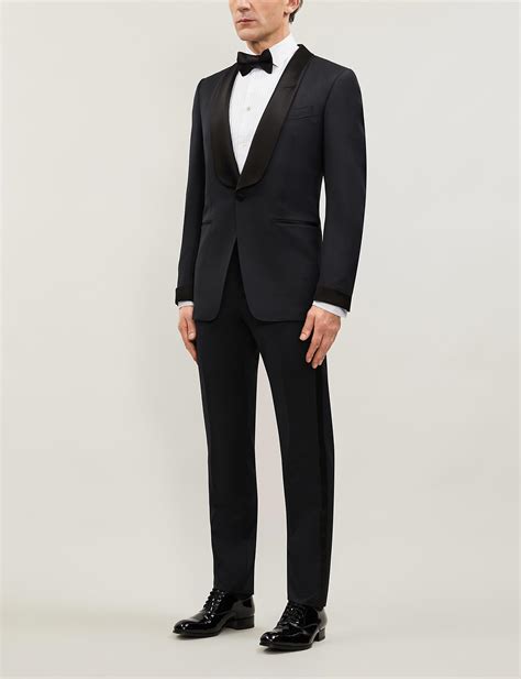 Tom Ford Black Shelton Satin Trim Tuxedo Harrods Uk