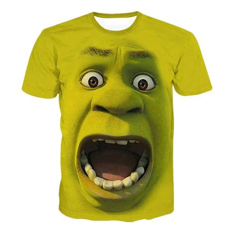 Shrek Clothing Men 3d Printing T Shirt Exaggerated Facial Expressions T