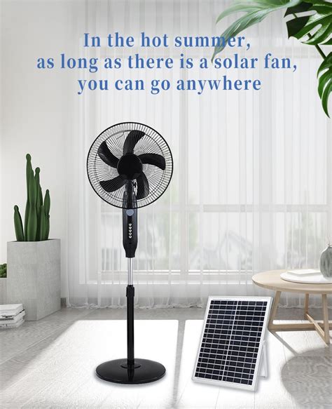 12v Solar Pedestal Fan 3 Speed 16 Inch Rechargeable Fan Cbelectronics