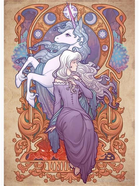 Lady Amalthea The Last Unicorn Art Print By Medusa Dollmaker