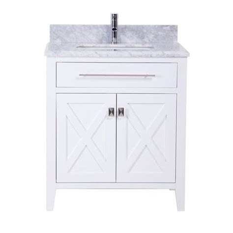 30 to 35 inch (925). Shop 30 inch White Bathroom Vanity with Marble Sink Top - Overstock - 19967066