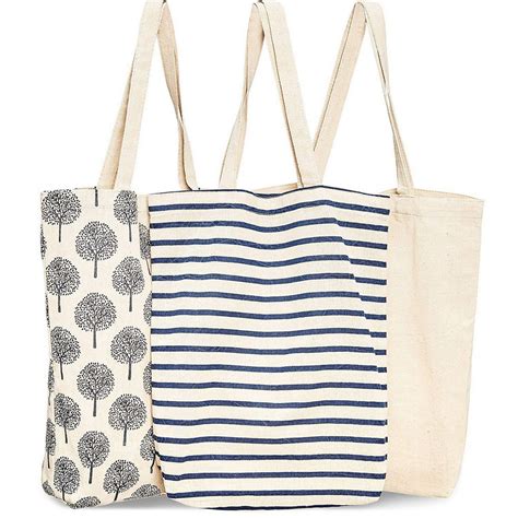 Juvale 3 Pack Reusable Cotton Grocery Shopping Tote Bags 3 Designs 15