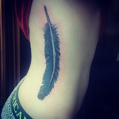 Raven Feather Tattoo Side Men Raven Feather Feather Tattoo