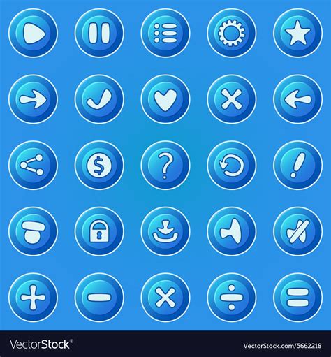 Blue Buttons For Game Ui Royalty Free Vector Image