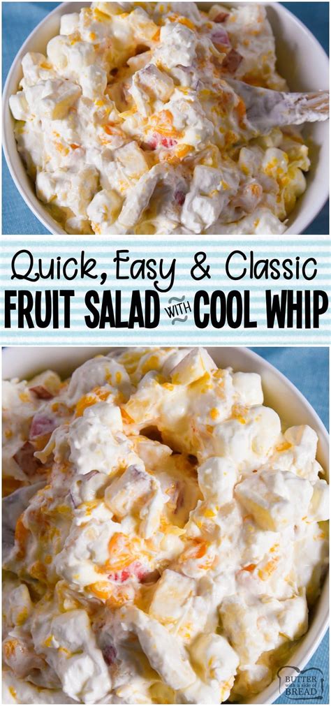 But the term fruit salad has long been abused by those who believe that tasteless honeydew + unripe cantaloupe + rock hard grapes = something worth eating. Fruit Salad with Cool Whip made easy in minutes! Classic fruit salad recipe made with ripe fr ...