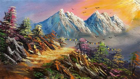 🔴 My First Live On Youtube Painting A Beautiful Mountain Landscape