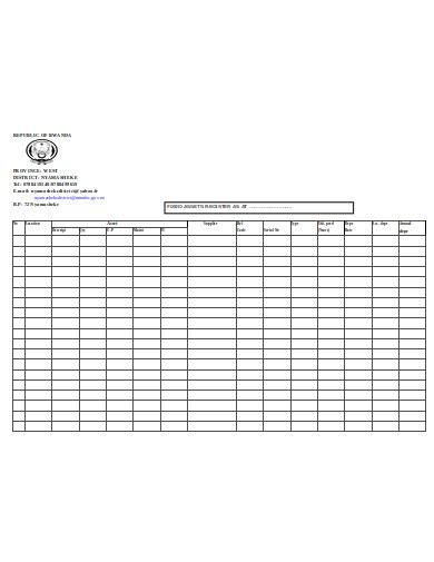 12 Fixed Asset Register Templates In Pdf Doc Xls