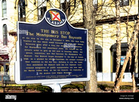 Montgomery Alabama Usa January 28 2017 Historic Marker For The
