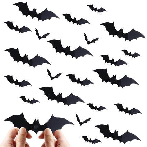Halloween Decorations Bat Wall Decals Stickers Decor 120 Pack Extra