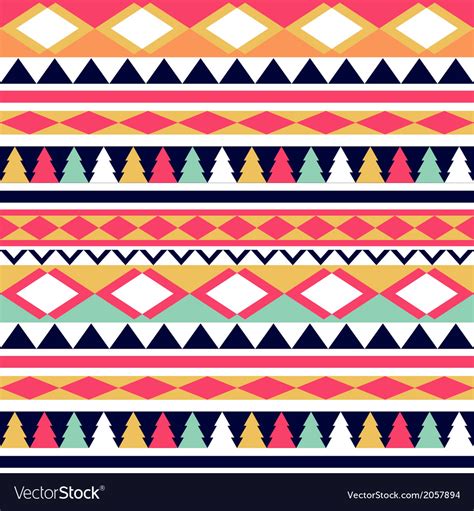 Seamless Tribal Texture Tribal Pattern Colorful Vector Image
