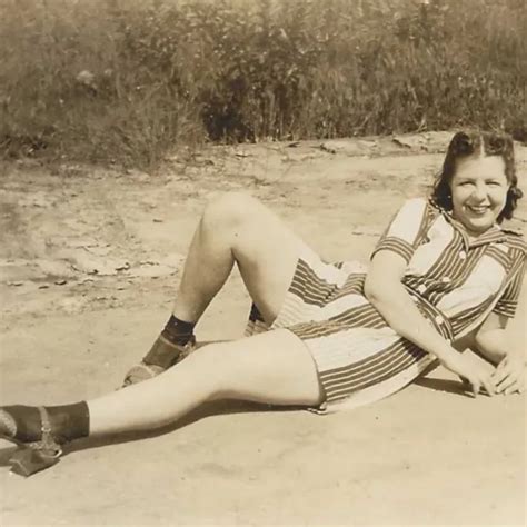 leggy woman sexy pose “this is me taken at the dam at home” 1940s snapshot photo 14 40 picclick