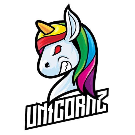Logotipo Da Unicorn Esport Isolado No Branco Vetor Premium
