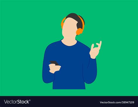 Man Listening To Music Royalty Free Vector Image