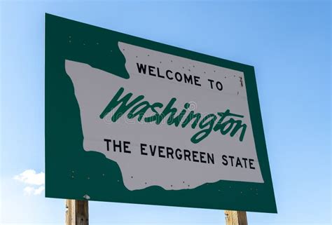 Welcome To Washington State In Usa Sign On Wood Travell Theme Stock