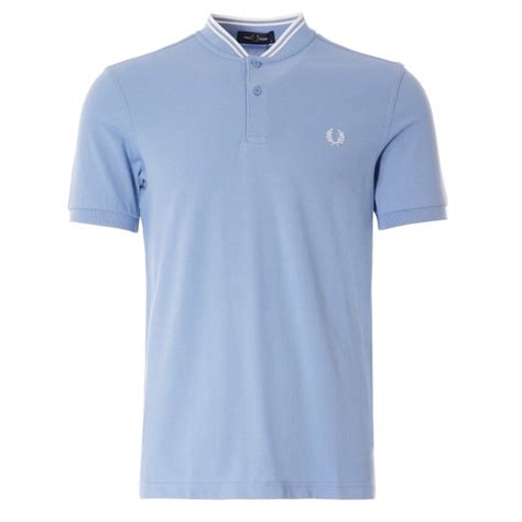 Fred Perry Bomber Collar Polo Shirt Sky M4526 444