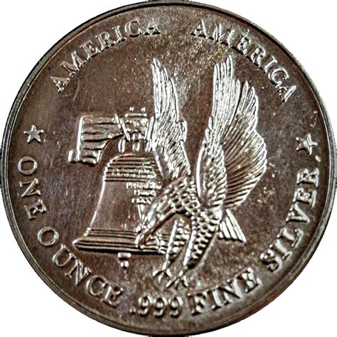 1 Oz Silver The International Eagle Liberty Bell Exonumia