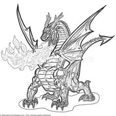 Dragon breathing fire coloring page. Firefighter Gorilla Swinging Axe Coloring Pages Free instant download #coloring #coloringbook # ...