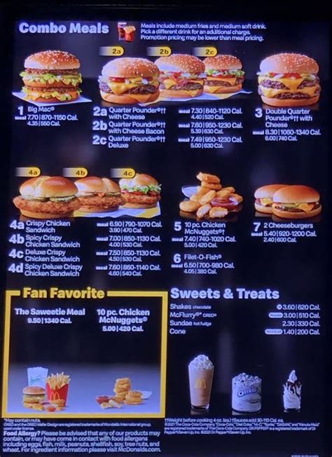 meals mcdonald menu mcdonalds menu price