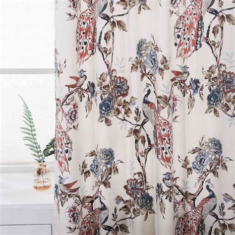 Timeless East Asian Motifs Chinoiserie Luxury Window Curtains 2pc