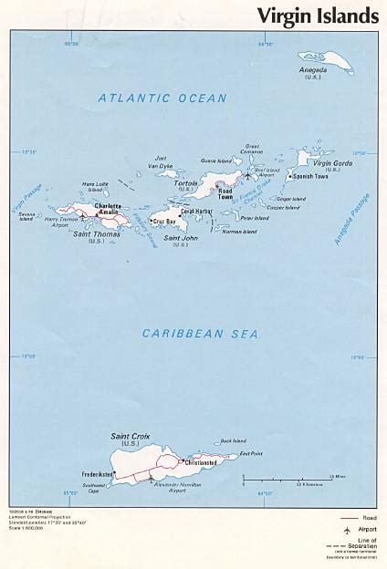 Us And British Virgin Islands Political Map