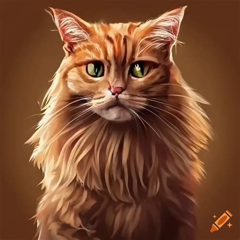 Orange Tabby Cat With Long Hair