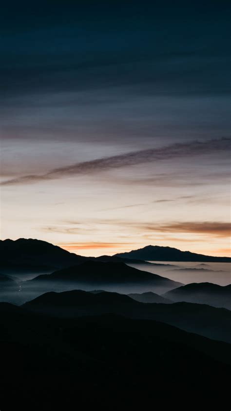 Download 720x1280 Wallpaper Mountains Sunset Fog Dawn Horizon