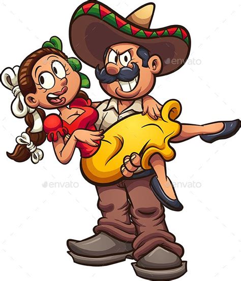 Mexican Couple Cartoon Character Design Cartoon Drawings Character