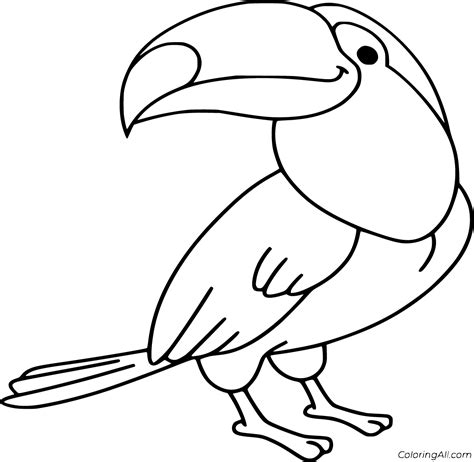 Little cute toucan sits on the tree banch and smiles. 47 free printable Toucan coloring pages in vector format ...