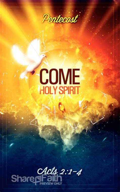 Pentecost Come Holy Spirit Ministry Bulletin Sermon Bulletin Covers
