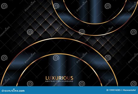 Luxurious Dark Background With Golden Lines And Geometric Abstract
