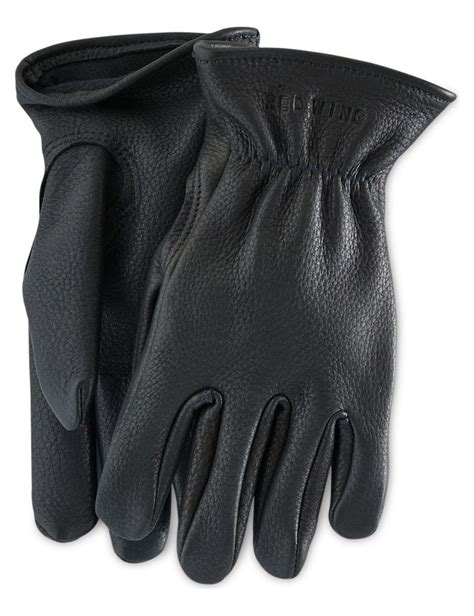 Red Wing 95232 Lined Buckskin Leather Gloves Black Accessories From