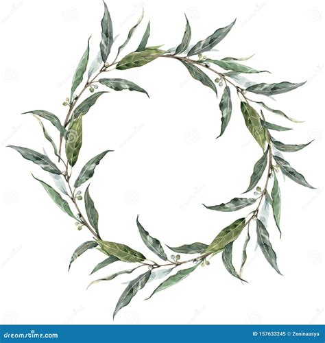 Watercolor Laurel Wreath Royalty Free Illustration