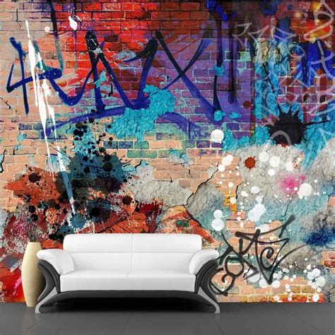 35 Awesome Graffiti Brick Wall Mural Images Wallpapermuralsindustrial