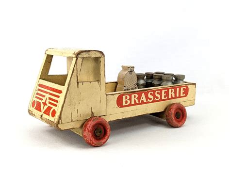 Wooden Toy Lorry Truck Brasserie Okwa 1950s Dutch Vintage 9 Etsy