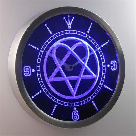 Him Heartagram Led Neon Wall Clock Safespecial