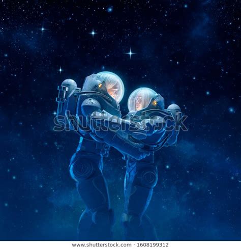 Deep Space Romance Space Science Fiction Astronaut Love Romance