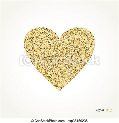 Gold Glitter Heart On White Background Gold Sparkles And Glitter