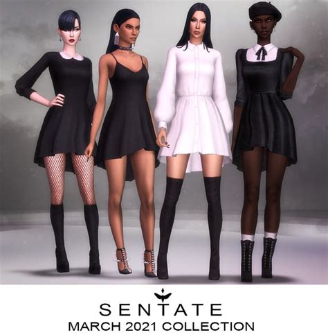 March 2021 Collection Sentate On Patreon In 2021 Sims 4 Dresses
